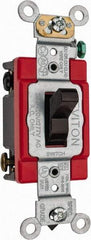 Leviton - 4 Pole, 120 to 277 VAC, 20 Amp, Industrial Grade, Toggle, Wall and Dimmer Light Switch - 1.31 Inch Wide x 4.06 Inch High - Benchmark Tooling