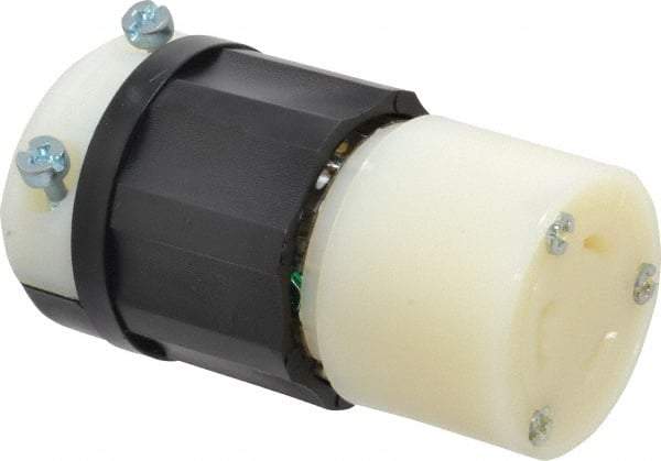 Leviton - 250 VAC, 20 Amp, L6-20R Configuration, Industrial Grade, Self Grounding Connector - 1 Phase, 2 Poles, 0.385 to 0.78 Inch Cord Diameter - Benchmark Tooling