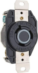 Leviton - 277 VAC, 20 Amp, L7-20R NEMA, Self Grounding Receptacle - 2 Poles, 3 Wire, Female End, Black - Benchmark Tooling