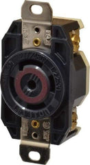 Leviton - 277/208 VAC, 30 Amp, L22-30R NEMA, Self Grounding Receptacle - 4 Poles, 5 Wire, Female End, Black - Benchmark Tooling