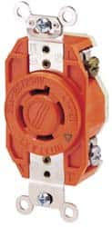 Leviton - 250 VAC, 20 Amp, L6-20R NEMA Configuration, Orange, Industrial Grade, Isolated Ground Single Receptacle - 1 Phase, 2 Poles, 3 Wire, Flush Mount - Benchmark Tooling