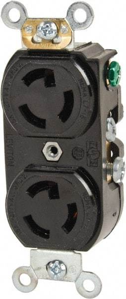 Leviton - 277 VAC, 15 Amp, L7-15R NEMA, Self Grounding Receptacle - 2 Poles, 3 Wire, Female End, Black - Benchmark Tooling