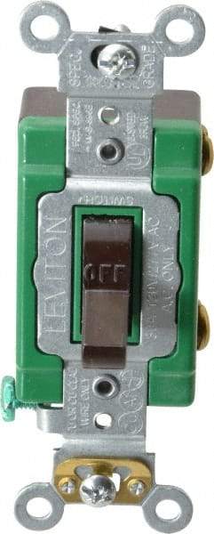 Leviton - 1 Pole, 120 to 277 VAC, 30 Amp, Industrial Grade, Toggle, Wall and Dimmer Light Switch - 1.31 Inch Wide x 4.06 Inch High - Benchmark Tooling