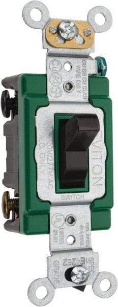 Leviton - 3 Pole, 120 to 277 VAC, 30 Amp, Industrial Grade, Toggle, Wall and Dimmer Light Switch - 1.31 Inch Wide x 4.06 Inch High - Benchmark Tooling