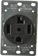 Leviton - 125/250 VAC, 30 Amp, 14-30R NEMA Configuration, Black, Industrial Grade, Self Grounding Single Receptacle - 1 Phase, 3 Poles, 4 Wire, Flush Mount, Corrosion Resistant - Benchmark Tooling