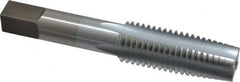 Made in USA - 3/4-10 UNC 4 Flute Chrome Finish High Speed Steel Straight Flute Standard Hand Tap - Taper, Right Hand Thread, 4-1/4" OAL, 2" Thread Length, H3 Limit, Oversize - Exact Industrial Supply