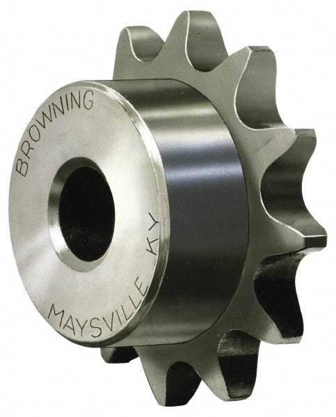 Browning - 19 Teeth, 3/4" Chain Pitch, Chain Size 60, Finished Bore Sprocket - 1-7/16" Bore Diam, 4.557" Pitch Diam, 4.95" Outside Diam - Benchmark Tooling