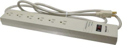 Leviton - 6 Outlets, 120 Volts, 15 Amps, 6' Cord, Power Outlet Strip - Free Hanging Mount, 5-15R NEMA Configuration, 15.06" Strip, cULus, UL Listed File 1449 - Benchmark Tooling