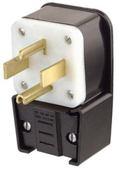 Leviton - 125/250 VAC, 30 Amp, 14-30P NEMA, Angled, Self Grounding, Industrial Grade Plug - 3 Pole, 4 Wire, 1 Phase, Nylon, Black - Benchmark Tooling