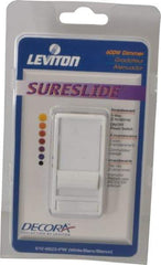 Leviton - 1 Pole, 120 VAC, 60 Hz, 600 Watt, Residential Grade, Rocker, Wall and Dimmer Light Switch - 1.73 Inch Wide x 4.13 Inch High, Incandescent - Benchmark Tooling