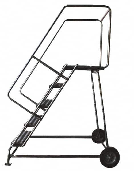 Ballymore - 103" 7 Step Ladder - 300 Lb Capacity, 70" Platform Height, 30" Base Width x 55" Depth, Heavy-Duty Serrated Grating - Benchmark Tooling
