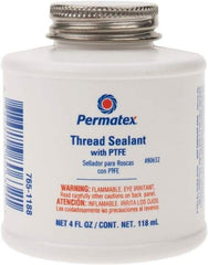 Permatex - 4 oz Brush Top Can White Thread Sealant - PTFE Based, 300°F Max Working Temp, For Use with Fittings - Benchmark Tooling