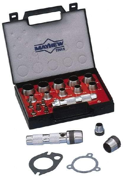 Mayhew - 31 Piece, 3 to 50mm, Hollow Punch Set - Comes in Plastic Holder - Benchmark Tooling