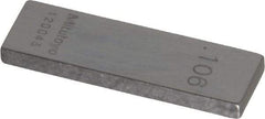 Mitutoyo - 0.106" Rectangular Steel Gage Block - Accuracy Grade AS-1, Includes Certificate of Inspection - Benchmark Tooling