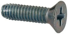 Value Collection - #8-32 UNC Thread, 5/8" OAL, #2 Phillips Drive Steel Thread Cutting Screw - Flat Head, Grade 1016-1024, Point Type F, Zinc-Plated Finish - Benchmark Tooling