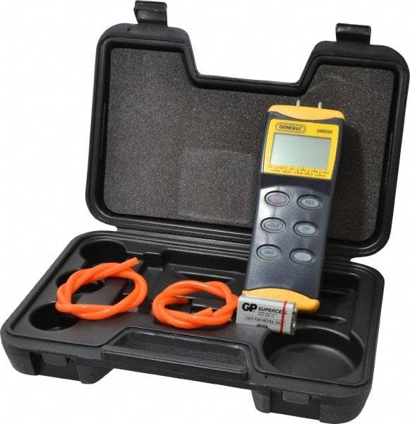 General - 100 Max psi, 0.3% Accuracy, Handheld Digital Manometer - 150 Maximum PSI, 2768 Inch Water Column - Benchmark Tooling