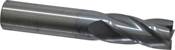 Hertel - 5/8", 1-1/4" LOC, 5/8" Shank Diam, 3-1/2" OAL, 4 Flute, Solid Carbide Square End Mill - Single End, TiCN Finish, Spiral Flute, 30° Helix, Centercutting, Right Hand Cut, Right Hand Flute - Benchmark Tooling