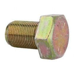 Made in USA - 1-14 UNF, 1-1/2" Length Under Head Hex Head Cap Screw - Fully Threaded, Grade 8 Alloy Steel, Zinc Yellow Dichromate Finish, 1-1/2" Hex - Benchmark Tooling