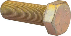 Made in USA - 1-14 UNF, 3" Length Under Head Hex Head Cap Screw - Partially Threaded, Grade 8 Alloy Steel, Zinc Yellow Dichromate Finish, 1-1/2" Hex - Benchmark Tooling