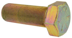 Made in North America - 1-1/8 - 12 UNF, 3-1/4" Length Under Head Hex Head Cap Screw - Fully Threaded, Grade 8 Alloy Steel, Zinc Yellow Dichromate Finish, 1-11/16" Hex - Benchmark Tooling