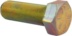 Made in North America - 1-1/4 - 12 UNF, 3-1/2" Length Under Head Hex Head Cap Screw - Partially Threaded, Grade 8 Alloy Steel, Zinc Yellow Dichromate Finish, 1-7/8" Hex - Benchmark Tooling