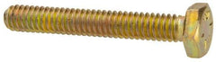 Made in USA - 1/4-20 UNC, 1-3/4" Length Under Head Hex Head Cap Screw - Fully Threaded, Grade 8 Alloy Steel, Zinc Yellow Dichromate Finish, 7/16" Hex - Benchmark Tooling