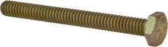 Made in USA - 1/4-20 UNC, 2-1/2" Length Under Head Hex Head Cap Screw - Fully Threaded, Grade 8 Alloy Steel, Zinc Yellow Dichromate Finish, 7/16" Hex - Benchmark Tooling