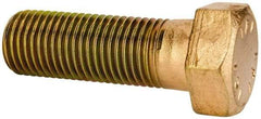 Made in North America - 1-1/2 - 6 UNC, 4-1/2" Length Under Head Hex Head Cap Screw - Partially Threaded, Grade 8 Alloy Steel, Zinc Yellow Dichromate Finish, 2-1/4" Hex - Benchmark Tooling