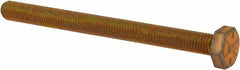 Made in USA - 1/4-28 UNF, 3" Length Under Head Hex Head Cap Screw - Fully Threaded, Grade 8 Alloy Steel, Zinc Yellow Dichromate Finish, 7/16" Hex - Benchmark Tooling