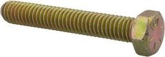 Made in USA - 5/16-18 UNC, 2" Length Under Head Hex Head Cap Screw - Fully Threaded, Grade 8 Alloy Steel, Zinc Yellow Dichromate Finish, 1/2" Hex - Benchmark Tooling