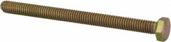 Made in USA - 5/16-18 UNC, 4" Length Under Head Hex Head Cap Screw - Fully Threaded, Grade 8 Alloy Steel, Zinc Yellow Dichromate Finish, 1/2" Hex - Benchmark Tooling