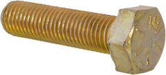Made in USA - 5/16-24 UNF, 1-1/4" Length Under Head Hex Head Cap Screw - Fully Threaded, Grade 8 Alloy Steel, Zinc Yellow Dichromate Finish, 1/2" Hex - Benchmark Tooling
