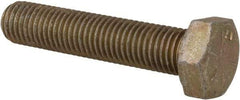 Made in USA - 5/16-24 UNF, 1-1/2" Length Under Head Hex Head Cap Screw - Fully Threaded, Grade 8 Alloy Steel, Zinc Yellow Dichromate Finish, 1/2" Hex - Benchmark Tooling