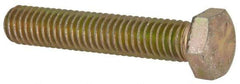 Made in USA - 3/8-16 UNC, 2" Length Under Head Hex Head Cap Screw - Fully Threaded, Grade 8 Alloy Steel, Zinc Yellow Dichromate Finish, 9/16" Hex - Benchmark Tooling