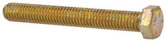 Made in USA - 3/8-16 UNC, 3" Length Under Head Hex Head Cap Screw - Fully Threaded, Grade 8 Alloy Steel, Zinc Yellow Dichromate Finish, 9/16" Hex - Benchmark Tooling