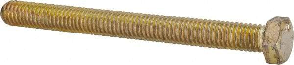 Made in USA - 3/8-16 UNC, 4" Length Under Head Hex Head Cap Screw - Fully Threaded, Grade 8 Alloy Steel, Zinc Yellow Dichromate Finish, 9/16" Hex - Benchmark Tooling