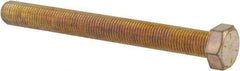 Made in USA - 3/8-24 UNF, 3-1/2" Length Under Head Hex Head Cap Screw - Fully Threaded, Grade 8 Alloy Steel, Zinc Yellow Dichromate Finish, 9/16" Hex - Benchmark Tooling