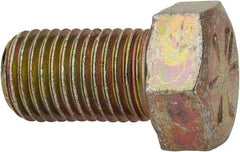 Made in USA - 7/16-20 UNF, 3/4" Length Under Head Hex Head Cap Screw - Fully Threaded, Grade 8 Alloy Steel, Zinc Yellow Dichromate Finish, 5/8" Hex - Benchmark Tooling
