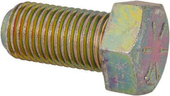 Made in USA - 7/16-20 UNF, 7/8" Length Under Head Hex Head Cap Screw - Fully Threaded, Grade 8 Alloy Steel, Zinc Yellow Dichromate Finish, 5/8" Hex - Benchmark Tooling