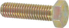 Made in USA - 1/2-13 UNC, 1-3/4" Length Under Head Hex Head Cap Screw - Fully Threaded, Grade 8 Alloy Steel, Zinc Yellow Dichromate Finish, 3/4" Hex - Benchmark Tooling