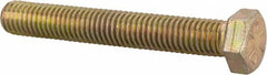 Made in USA - 1/2-13 UNC, 3-1/2" Length Under Head Hex Head Cap Screw - Fully Threaded, Grade 8 Alloy Steel, Zinc Yellow Dichromate Finish, 3/4" Hex - Benchmark Tooling