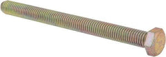 Made in USA - 1/2-13 UNC, 6" Length Under Head Hex Head Cap Screw - Fully Threaded, Grade 8 Alloy Steel, Zinc Yellow Dichromate Finish, 3/4" Hex - Benchmark Tooling