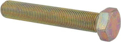 Made in USA - 1/2-20 UNF, 3" Length Under Head Hex Head Cap Screw - Fully Threaded, Grade 8 Alloy Steel, Zinc Yellow Dichromate Finish, 3/4" Hex - Benchmark Tooling