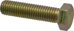 Made in USA - 5/8-11 UNC, 2-1/2" Length Under Head Hex Head Cap Screw - Fully Threaded, Grade 8 Alloy Steel, Zinc Yellow Dichromate Finish, 15/16" Hex - Benchmark Tooling
