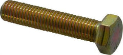 Made in USA - 5/8-11 UNC, 3" Length Under Head Hex Head Cap Screw - Fully Threaded, Grade 8 Alloy Steel, Zinc Yellow Dichromate Finish, 15/16" Hex - Benchmark Tooling