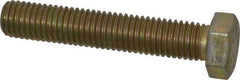 Made in USA - 5/8-11 UNC, 3-1/2" Length Under Head Hex Head Cap Screw - Fully Threaded, Grade 8 Alloy Steel, Zinc Yellow Dichromate Finish, 15/16" Hex - Benchmark Tooling