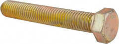 Made in USA - 5/8-11 UNC, 4" Length Under Head Hex Head Cap Screw - Fully Threaded, Grade 8 Alloy Steel, Zinc Yellow Dichromate Finish, 15/16" Hex - Benchmark Tooling