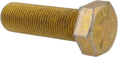 Made in USA - 5/8-18 UNF, 2" Length Under Head Hex Head Cap Screw - Fully Threaded, Grade 8 Alloy Steel, Zinc Yellow Dichromate Finish, 15/16" Hex - Benchmark Tooling