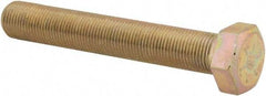 Made in USA - 5/8-18 UNF, 4" Length Under Head Hex Head Cap Screw - Fully Threaded, Grade 8 Alloy Steel, Zinc Yellow Dichromate Finish, 15/16" Hex - Benchmark Tooling