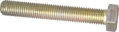 Made in USA - 3/4-10 UNC, 5" Length Under Head Hex Head Cap Screw - Fully Threaded, Grade 8 Alloy Steel, Zinc Yellow Dichromate Finish, 1-1/8" Hex - Benchmark Tooling